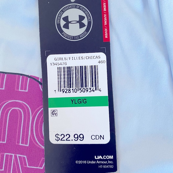 💙UNDER ARMOUR 💙baby blue junior girls T-shirt in Youth Large. Fits Women’s XS. - Picture 7 of 8